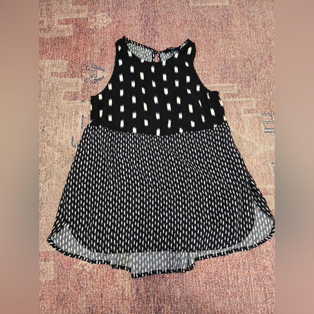 Madewell sleeveless print a line flowy tank top blouse size small
